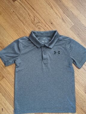 Under Armour Boys Gray Heather Polo Shirt